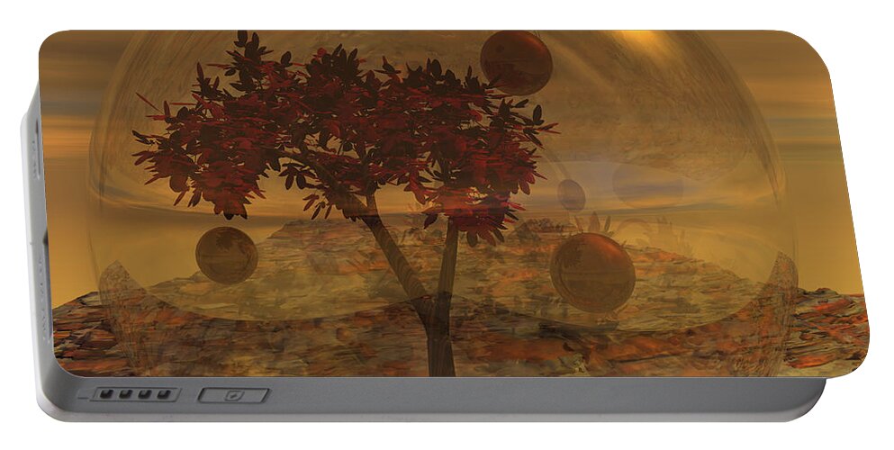 Tree Portable Battery Charger featuring the digital art Copper Terrarium by Judi Suni Hall