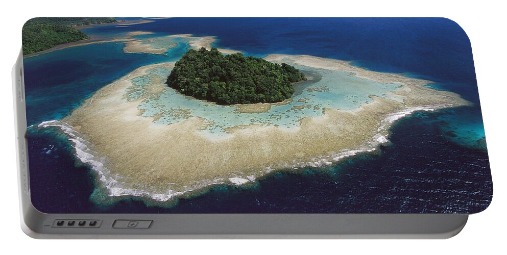 Feb0514 Portable Battery Charger featuring the photograph Coral Reefs And Islands Kimbe Bay by Ingrid Visser