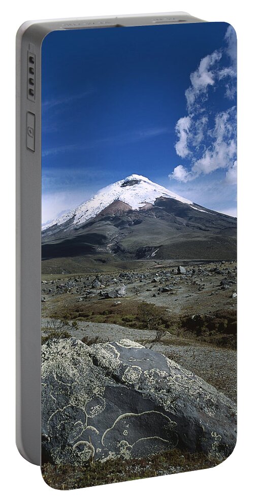 Feb0514 Portable Battery Charger featuring the photograph Cotopaxi Volcano Above Andean Plateau by Tui De Roy