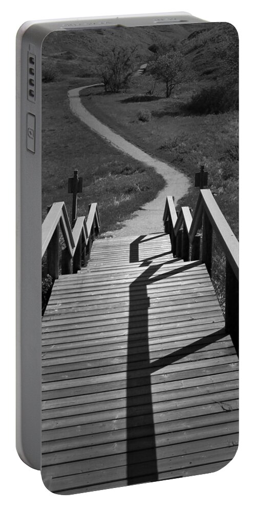 Stairwell Portable Battery Charger featuring the photograph Coulee Stairs by Donald S Hall