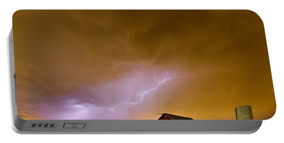 Lightning Portable Battery Charger featuring the photograph Country Spring Storm by James BO Insogna
