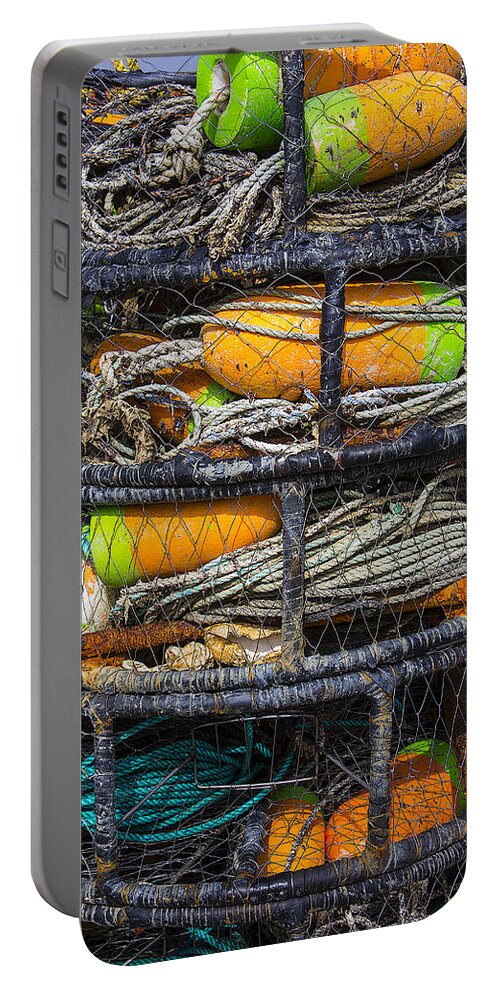 Crab Portable Battery Charger featuring the photograph Crab cages by Garry Gay