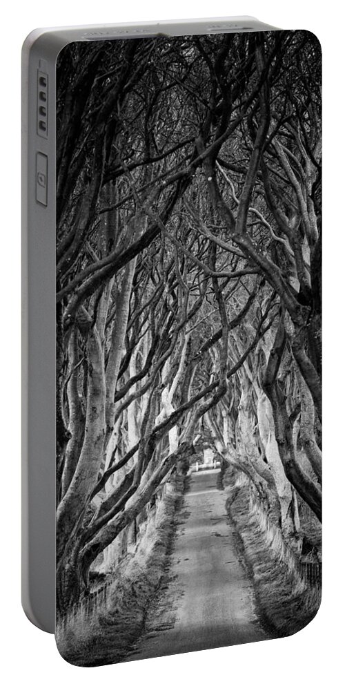 Dark Hedges Portable Battery Charger featuring the photograph Creepy Dark Hedges by Nigel R Bell