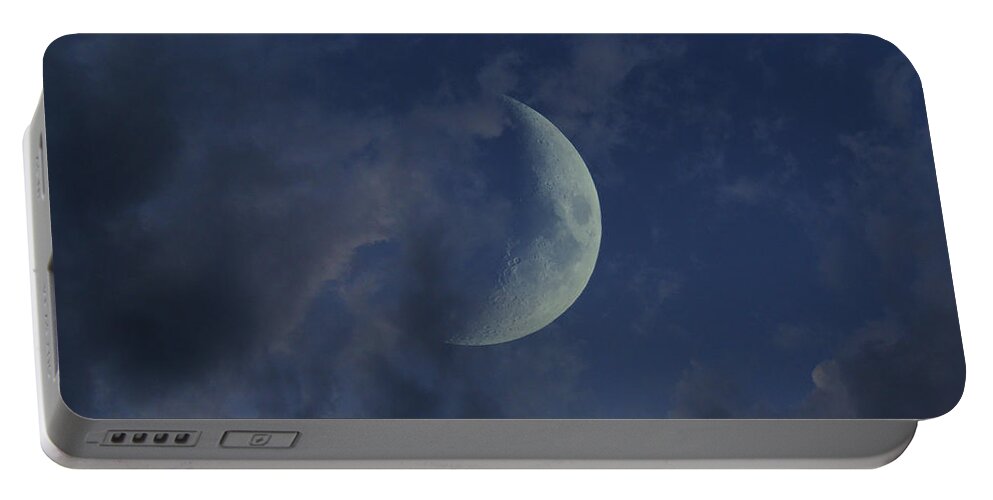 Cresecent Moon Portable Battery Charger featuring the photograph Crescent Moon by Raymond Salani III