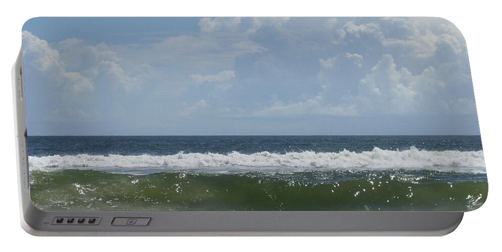 Landscape Portable Battery Charger featuring the photograph Cresting Wave by Ellen Meakin