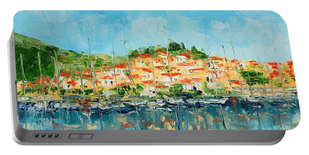 Split Portable Battery Charger featuring the painting Croatia - Split by Luke Karcz
