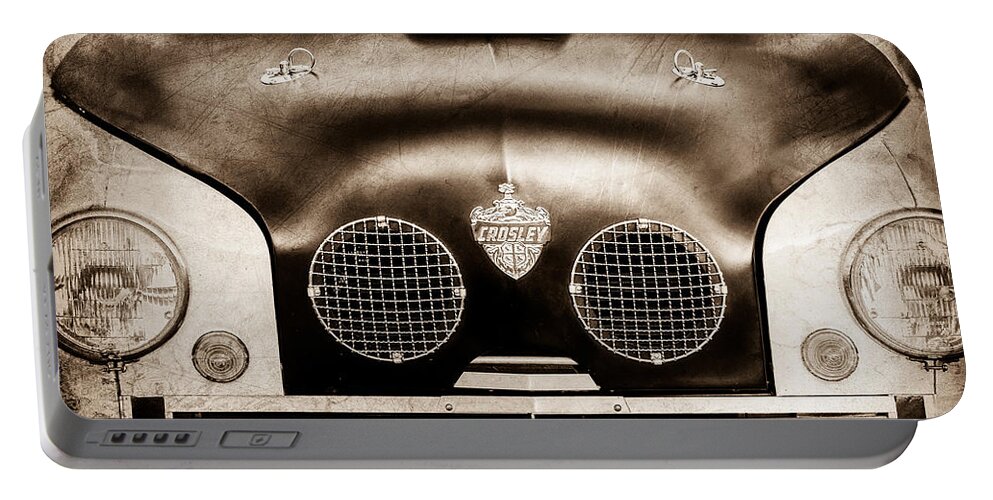 Crosley Front End Grille Emblem Portable Battery Charger featuring the photograph Crosley Front End Grille Emblem by Jill Reger