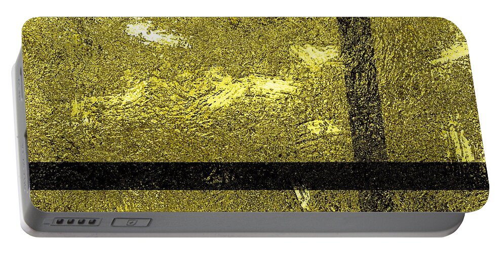 Digital Painting Portable Battery Charger featuring the digital art CrossRoads in Yellow by John Vincent Palozzi