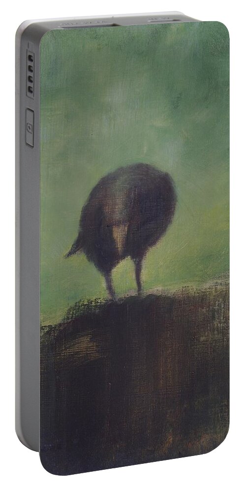 Crow Portable Battery Charger featuring the painting Crow 12 by David Ladmore