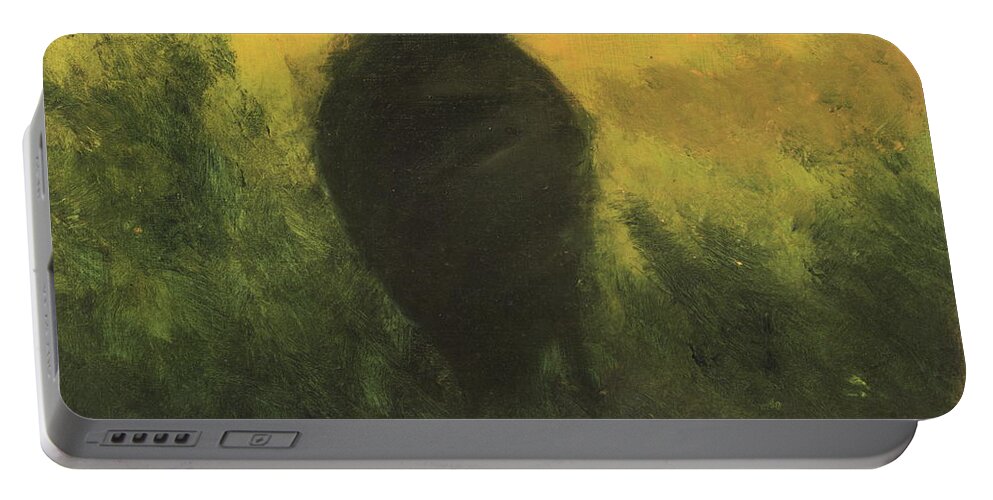 Crow Portable Battery Charger featuring the painting Crow 5 by David Ladmore