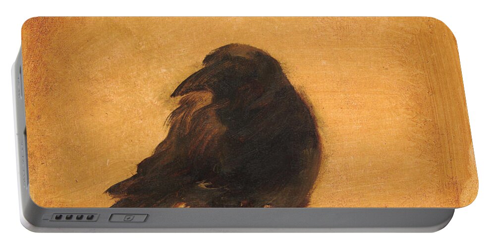 Crow Portable Battery Charger featuring the painting Crow 9 by David Ladmore