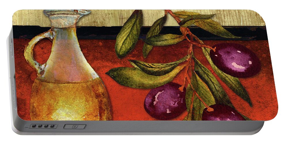 Cuisine Portable Battery Charger featuring the digital art Cuisine I by Elizabeth Medley