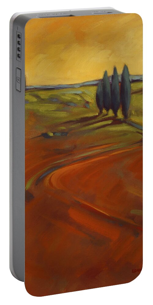 Cypress Portable Battery Charger featuring the painting Cypress Hills 3 by Konnie Kim