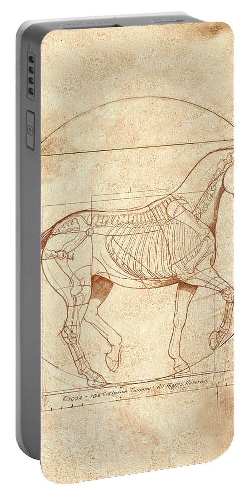 Equine Portable Battery Charger featuring the painting da Vinci Horse in Piaffe by Catherine Twomey