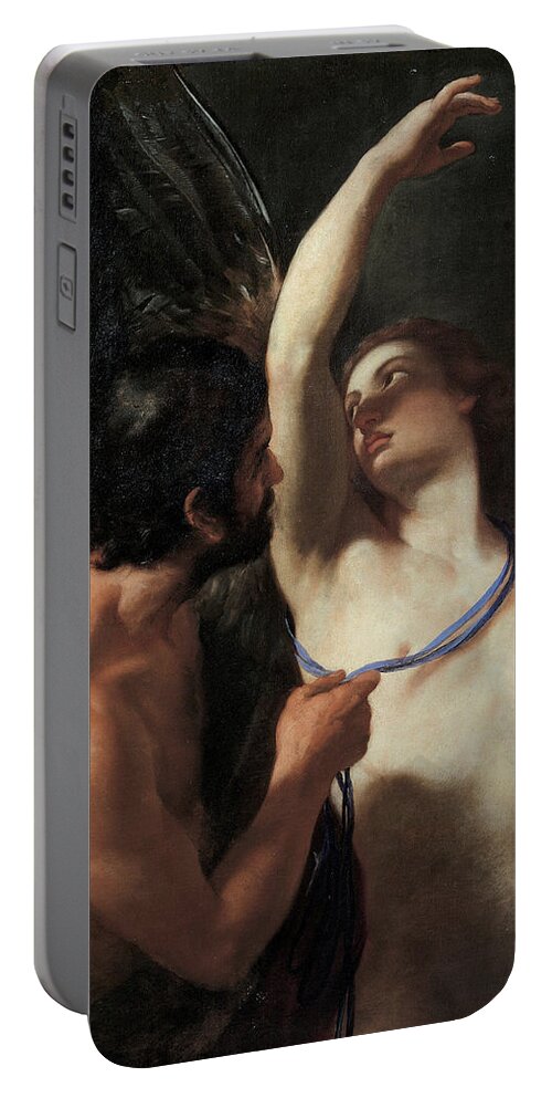 Andrea Sacchi Portable Battery Charger featuring the painting Daedalus and Icarus by Andrea Sacchi
