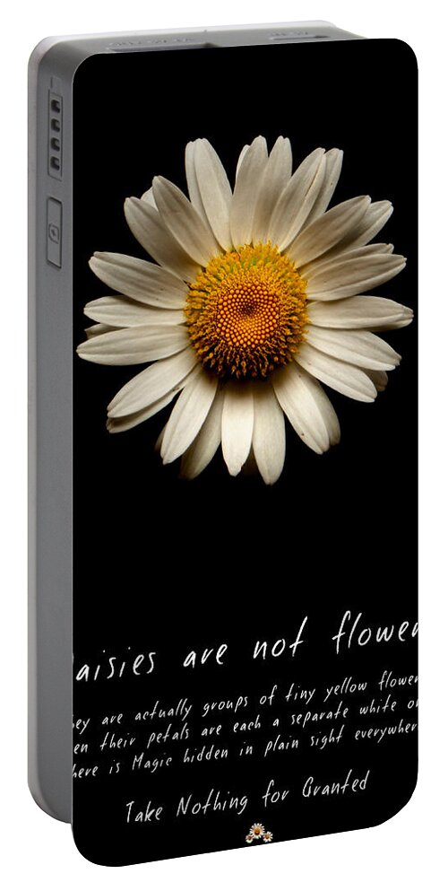 Daisies Are Not Flowers Portable Battery Charger featuring the photograph Daisies are not flowers by Weston Westmoreland
