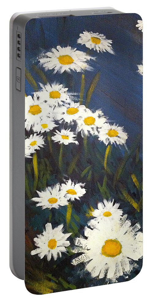 Daisies Portable Battery Charger featuring the painting Daisies by Steve Gamba