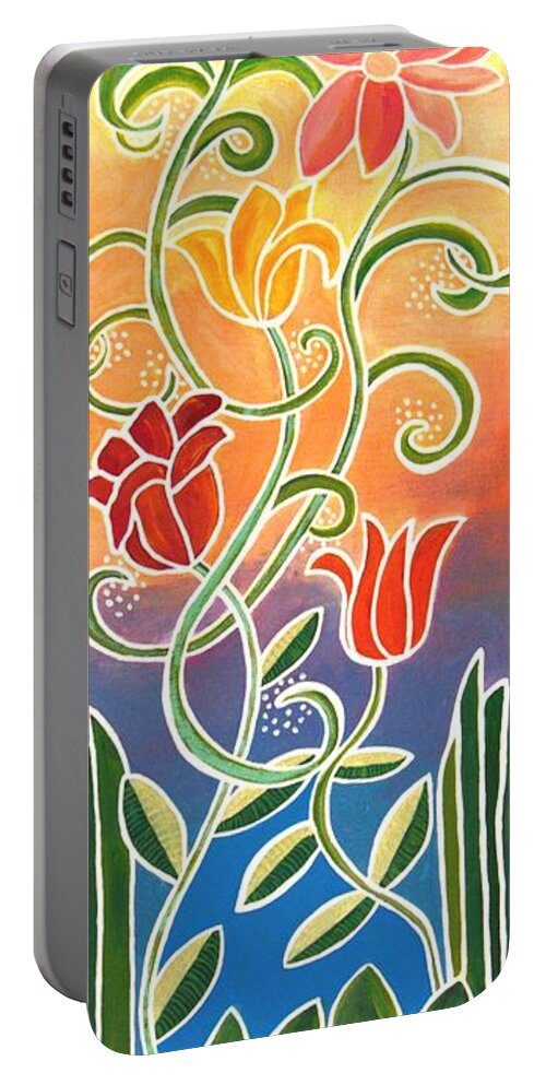Dance Portable Battery Charger featuring the painting Dance with Me by Linda Bailey