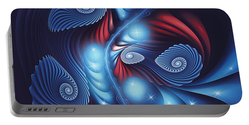 Fractal Portable Battery Charger featuring the digital art Dancing in the Night by Jutta Maria Pusl