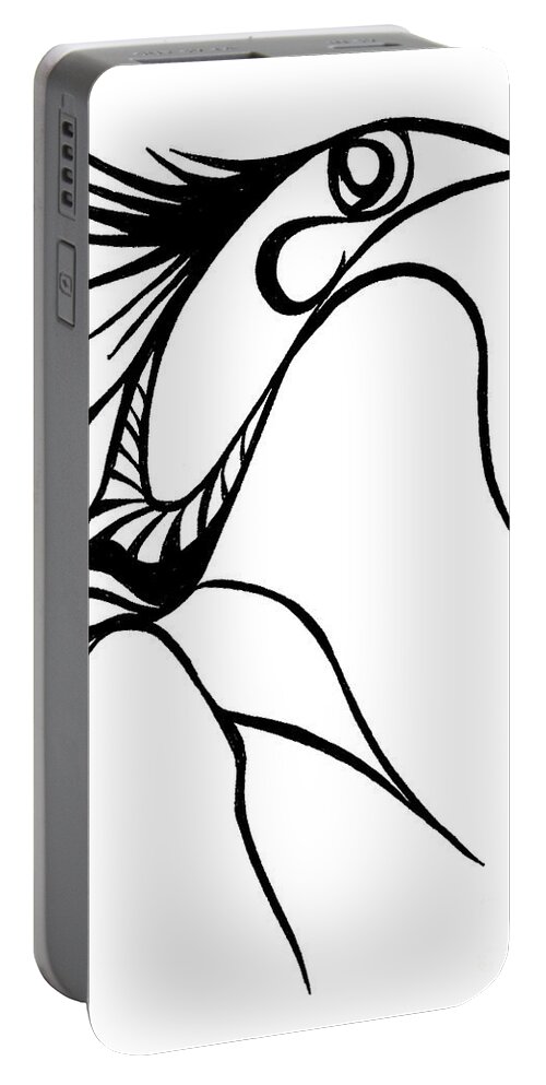 Jamie Lynn Gabrich Portable Battery Charger featuring the drawing Dancy by JamieLynn Warber