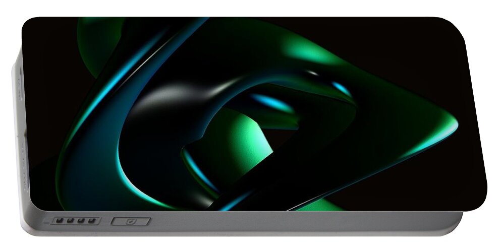 Abstract Portable Battery Charger featuring the digital art Dark Curves by Greg Moores