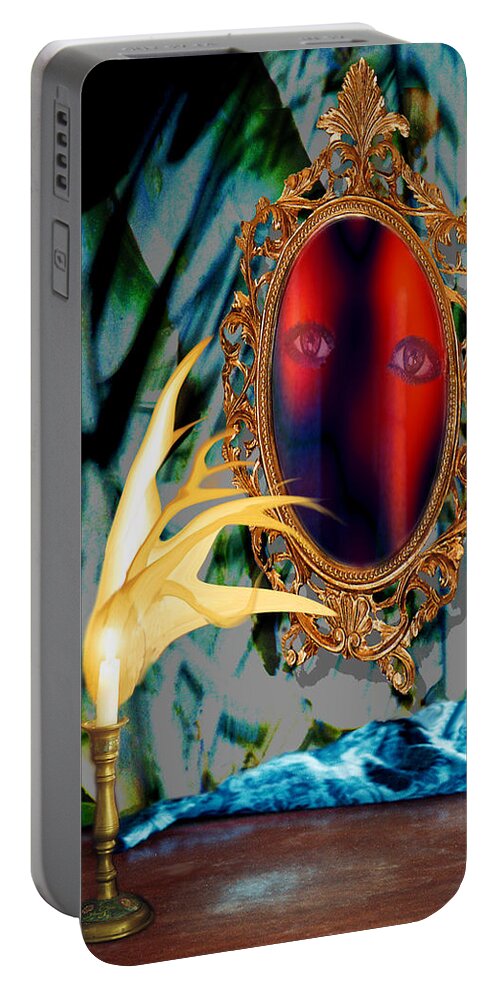 Dark Portable Battery Charger featuring the digital art Dark Mirror 2 by Lisa Yount