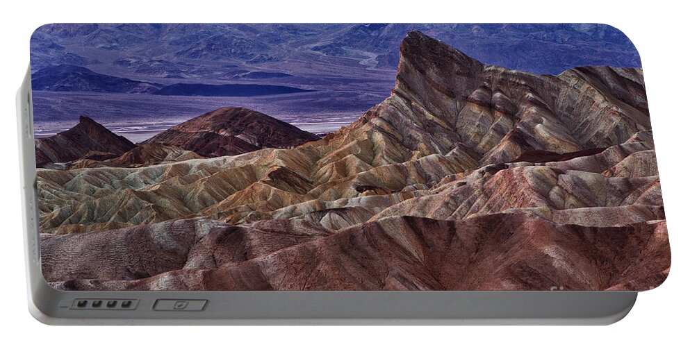 Death Valley Portable Battery Charger featuring the photograph Dawn at Zabriskie Point by Jerry Fornarotto