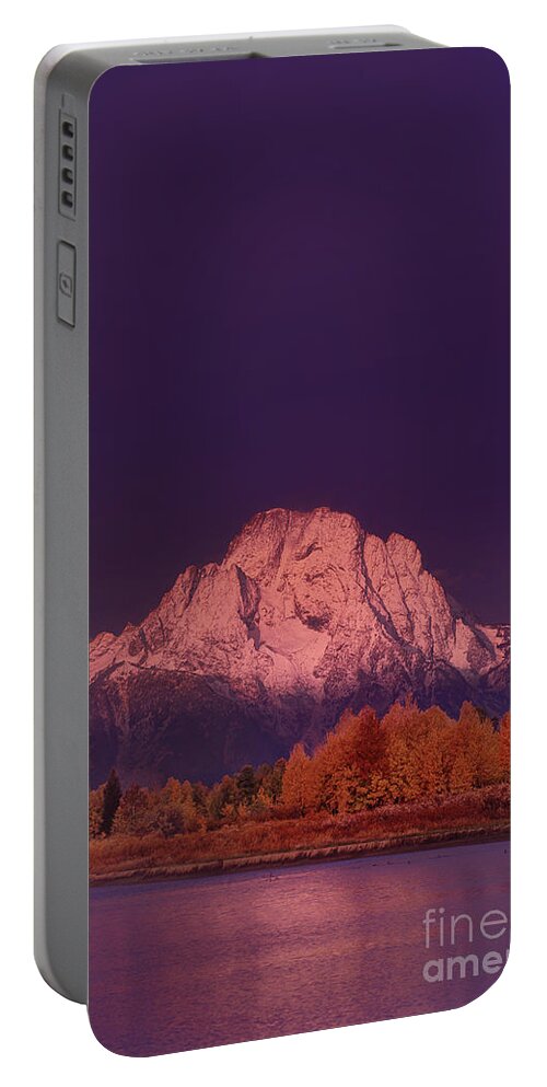 Dave Welling Portable Battery Charger featuring the photograph Dawn Light On Tetons Fall Grand Tetons National Parketons National Park by Dave Welling