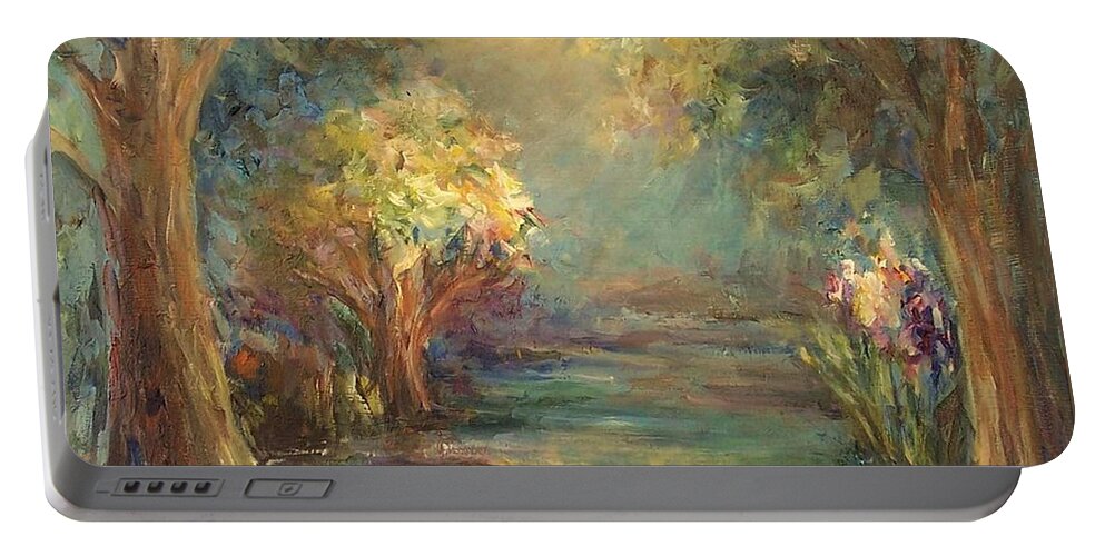Landscape Portable Battery Charger featuring the painting Daydream by Mary Wolf