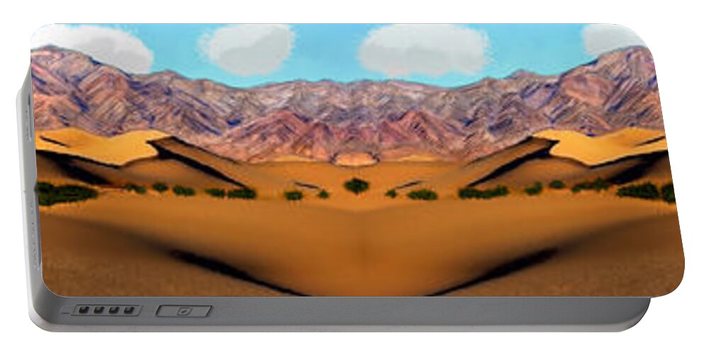 Desert Portable Battery Charger featuring the painting Death Valley Nevada Pano by Bruce Nutting