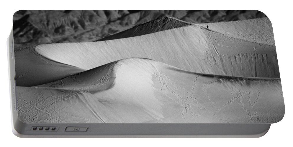 Black And White Portable Battery Charger featuring the photograph Death Valley National Park Stovepipe Wells Dunes 19 by JustJeffAz Photography