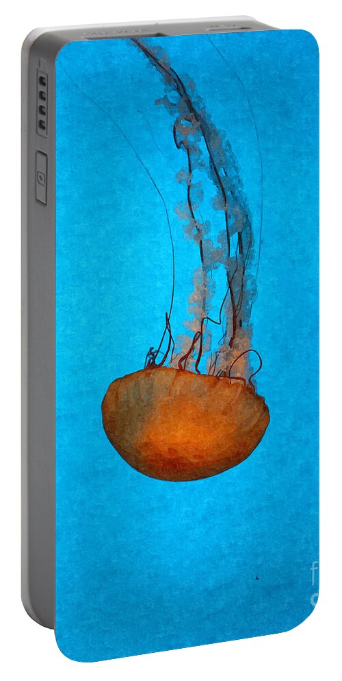 Jellyfish Portable Battery Charger featuring the digital art Deep Blue by Shari Nees