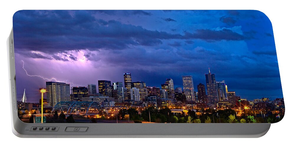 Landscape Portable Battery Charger featuring the photograph Denver Skyline by John K Sampson
