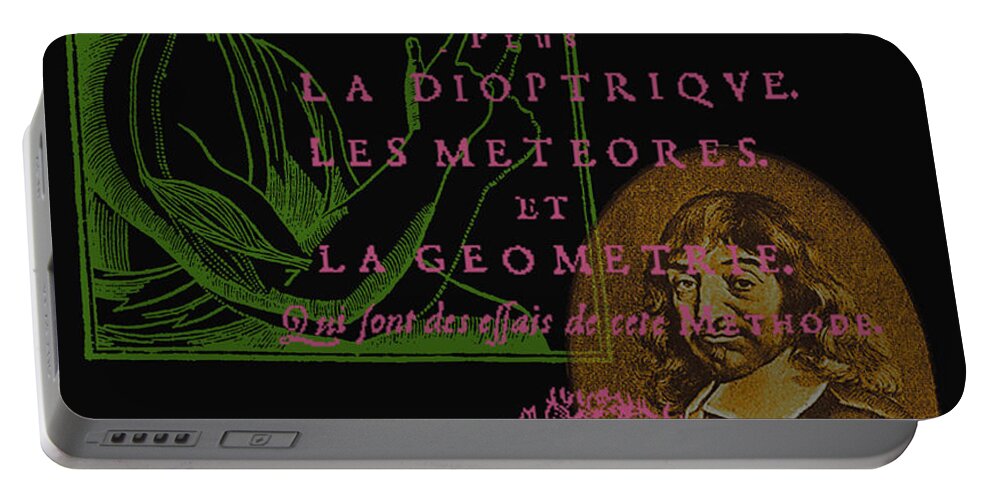 Descartes Portable Battery Charger featuring the digital art Descartes by Jean luc Comperat