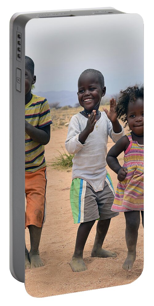 Namibia Portable Battery Charger featuring the photograph Desert Dance by Tony Beck