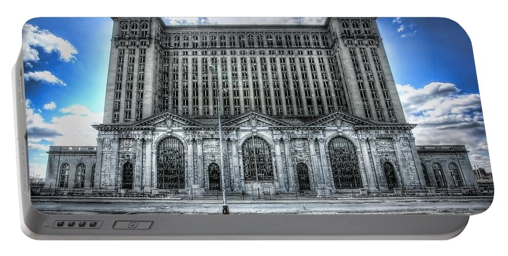 Detroit Portable Battery Charger featuring the photograph Detroit's Abandoned Michigan Central Train Station Depot by Gordon Dean II
