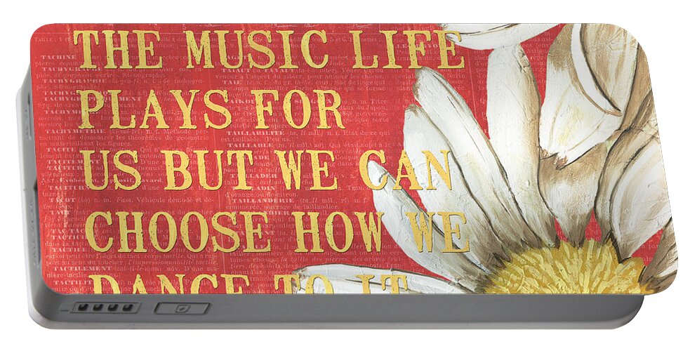 Flower Portable Battery Charger featuring the painting Dictionary Floral 1 by Debbie DeWitt