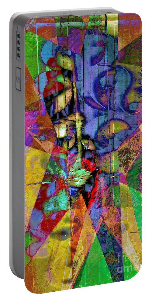 Dimension Portable Battery Charger featuring the digital art Dimensions by Molly McPherson