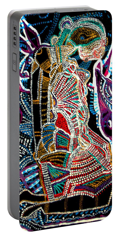 Jesus Portable Battery Charger featuring the painting Dinka Bride by Gloria Ssali