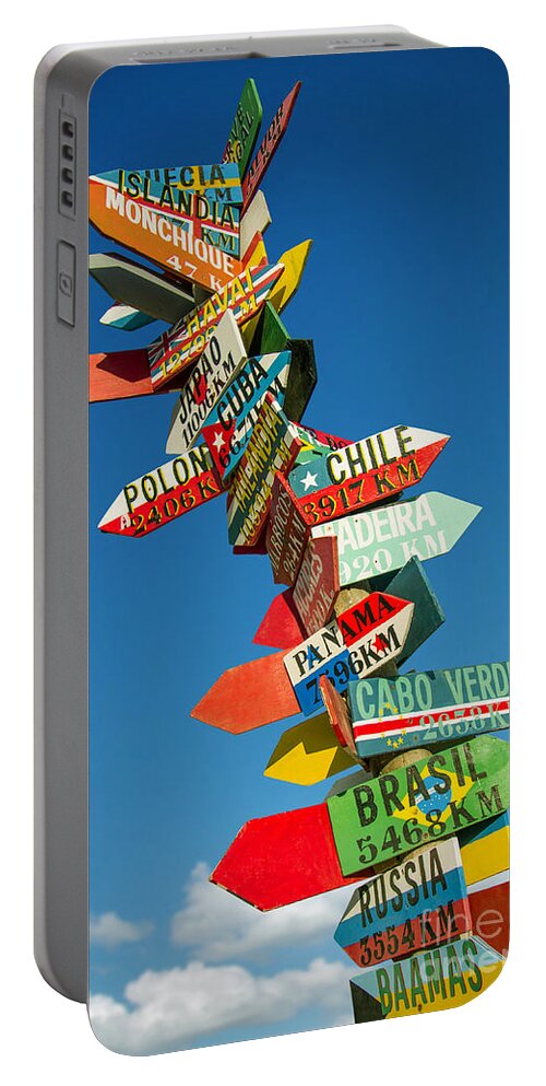 Travel Portable Battery Charger featuring the photograph Directions Signs by Carlos Caetano