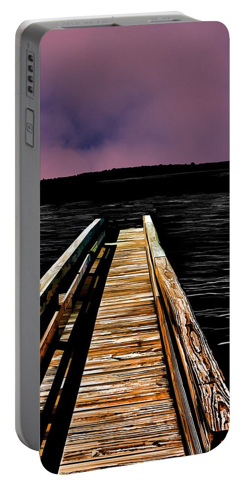 Rhose Island Portable Battery Charger featuring the photograph Dock Shadows Bristol Rhode Island by Tom Prendergast