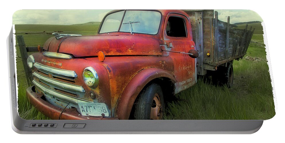 Old Truck Portable Battery Charger featuring the photograph Dodge Farm Truck by Theresa Tahara