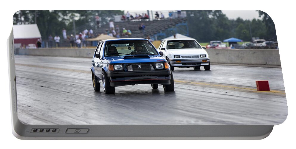 Dodge Portable Battery Charger featuring the photograph Dodge Omni GLH vs RWD Dodge Shadow - Without Times by Josh Bryant