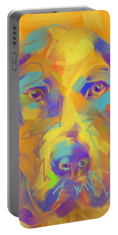 Dog Portable Battery Charger featuring the painting Dog Noor by Go Van Kampen