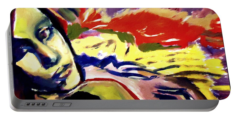 Art Portable Battery Charger featuring the painting Don t look back by Helena Wierzbicki