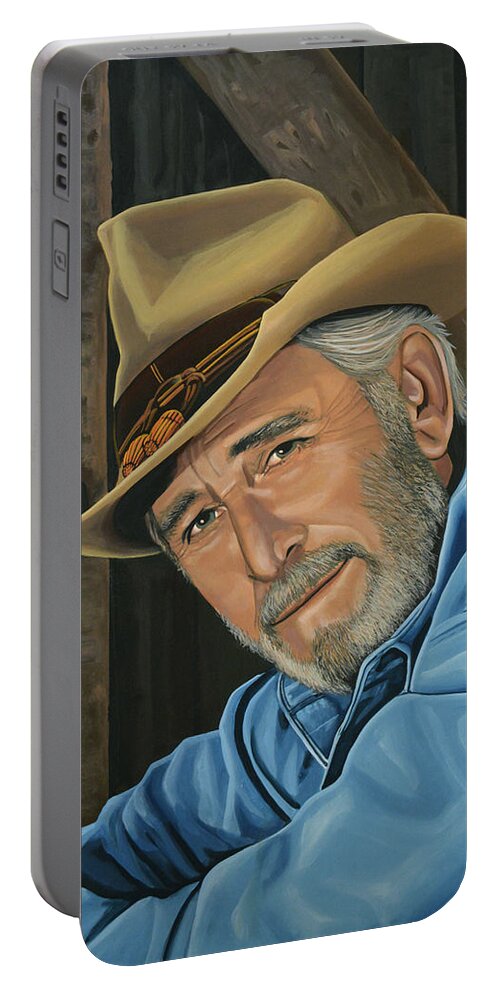 Don Williams Portable Battery Charger featuring the painting Don Williams Painting by Paul Meijering