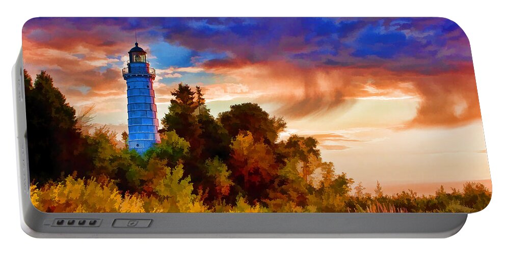 Cana Island Portable Battery Charger featuring the painting Door County Cana Island Wisp by Christopher Arndt