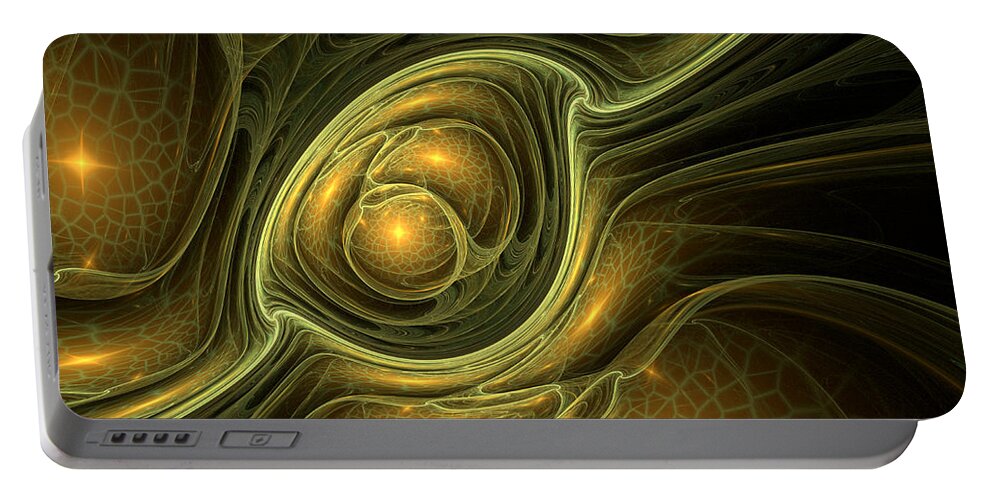Dragon Portable Battery Charger featuring the digital art Dragon's eye - abstract art by Martin Capek
