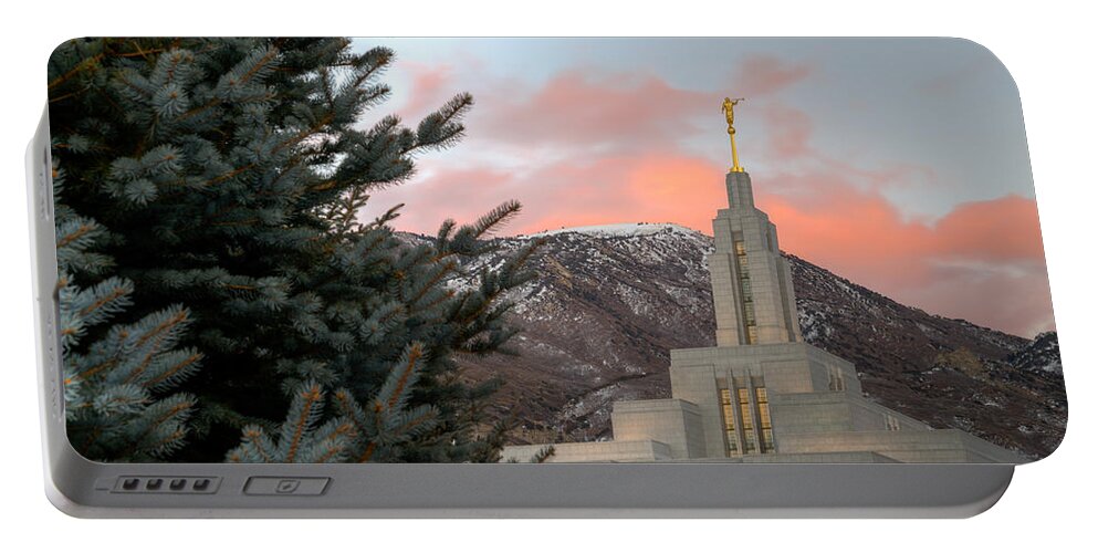 Utah Portable Battery Charger featuring the photograph Draper Temple by Dustin LeFevre