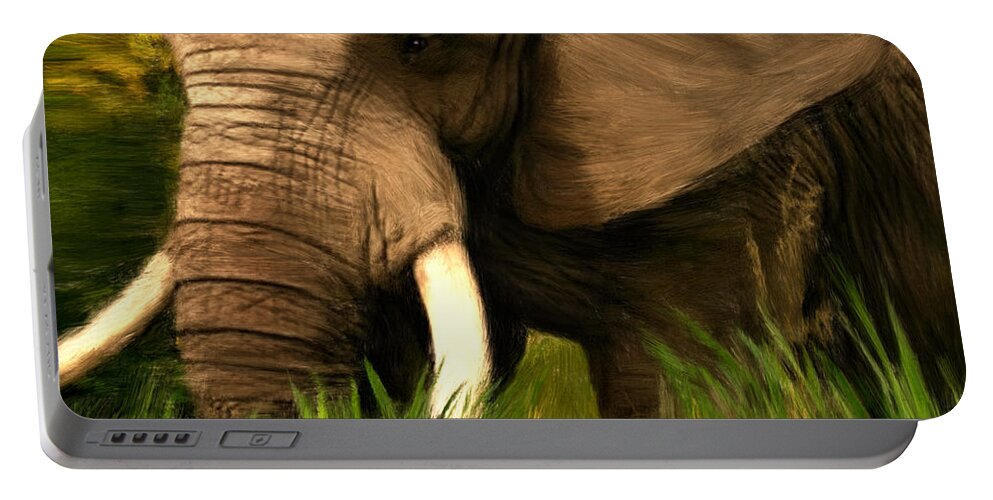 Elephant Portable Battery Charger featuring the photograph Dream Of Me by Lourry Legarde